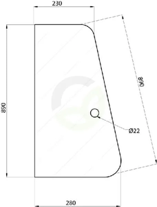 Sprednji del vratnega stekla - Kramp D7013