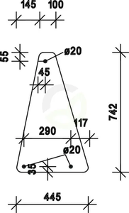 Vetrobransko steklo - spodnje - Kramp D7742