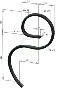 S-vzmet 32x12x498 mm brez konice - CP46