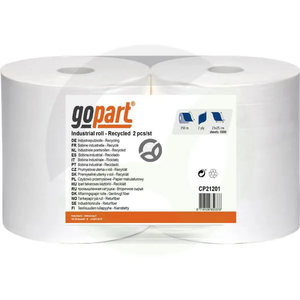 Papirnata brisača - bela - 23 cm x 250 m - dvoslojna - zunanji Ø 270 mm - reliefna - Gopart CP21201