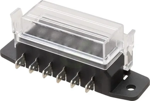 Doza za varovalke 6-pinski terminal - max. 32V 15A (ATO/ATC) - 12x6.3 mm - Kramp FB10005KR