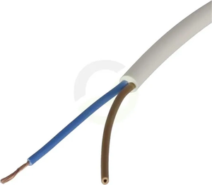 Kabel - 2x0,8mm² - bel - PVC - na m - H05VVF2X075WH