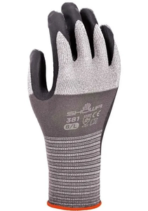 Delovne rokavice sivo-črn poliester/Spandex - 22cm dolžine - 381 by Showa