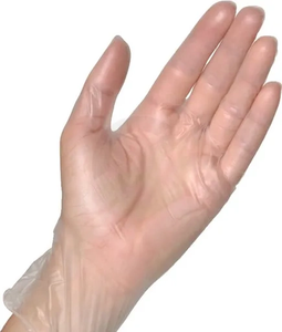 Rokavice prozorne za enkratno uporabo brez pudra Vinil 24cm dolga velikost 6,5/S Latex pf IC - Semperguard 3000001476