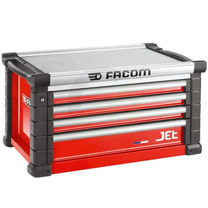 Orodna škatla JET+4 rdeča z 4 predali - Facom JETC4M4A