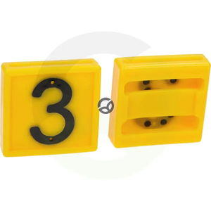 Ušesna oznaka št. 3, rumena 45x45mm - Farma 306003FA