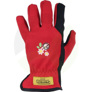 Rokavice rdeče-črne iz umetnega usnja/Spandex - Protect Gardening - Kramp