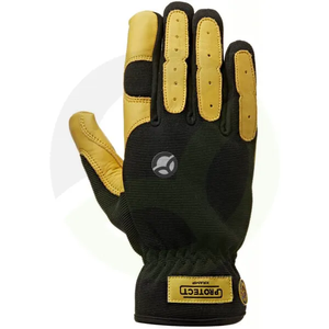 Delovne rokavice črno-rumene usnje/etileno-vinil acetat/Spandex - Protect by Kramp
