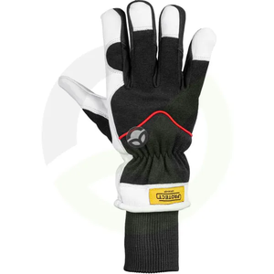Delovne rokavice črno bele usnja/Spandex - Protect by Kramp