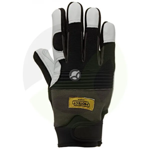 Delovne rokavice črno-rdeče-belo usnje/Spandex/neopren - Protect by Kramp