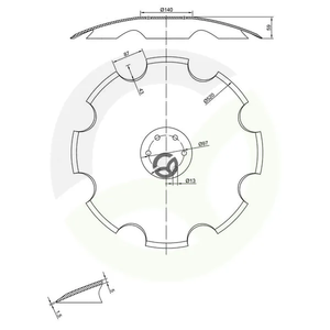 Disk z U-zarezo 520x5 - Kramp KM060304N