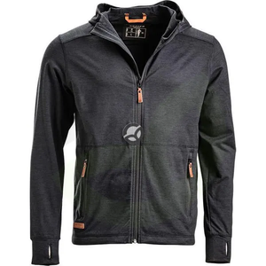 Flis jakna z zadrgo in kapuco moška - temno siva