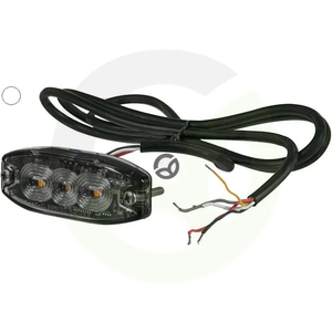 Utripajoča opozorilna lučka LED - pravokotna - 10/30V - bela - 82x30x9mm - 3 LED - Kramp LA20073W
