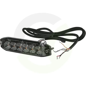 Utripajoča opozorilna lučka LED - pravokotna - 10/30V - oranžna - 130x30x7mm - 6 LED - Kramp LA200763M