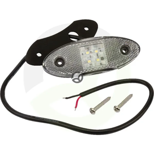 Pozicijska luč LED - ovalna, 12/24V - bela - za pritrjevanje - Britax L4700LDV