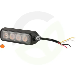 Utripajoča opozorilna lučka LED 12W 12-24V jantarna vijačna 96x28x19mm 4 LED - Kramp LA20013