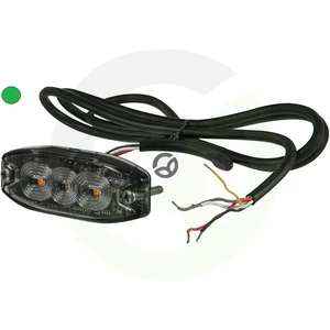 Utripajoča opozorilna lučka LED - pravokotna - 10/30V - zelena - 82x30x9mm - 3 LED - Kramp LA20073G