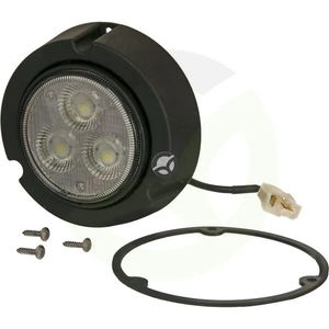 Delovna luč LED - 36W - 4000lm - okrogla - 10-30V - Ø 119mm - AMP 2-pinski - širok snop - 3 LED diode - Kramp LA10415