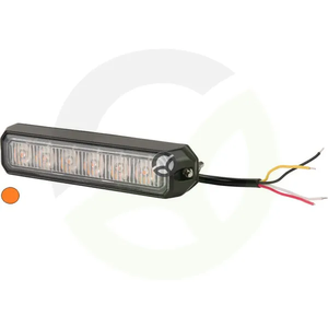 Utripajoča opozorilna lučka LED - 18W - 12-24V - jantarna - vijačna - 128x28x19mm - 6 LED - Kramp LA20014