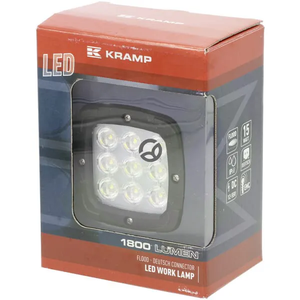 Delovna LED luč - 15W - 1800 lm - kvadratna - 12-55V - nemški vtič - širok snop - 9 LED diod - Kramp LA10099