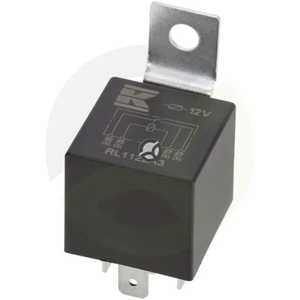 Mini rele 12V - dvojni stik - 2x20A - s nosilcem - Kramp RL1122A3