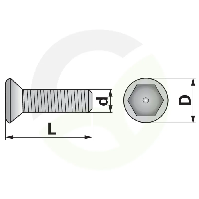 Vijak ugrezni M10x34 mm