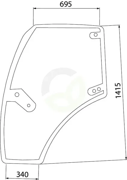 Steklo vrat levo - Kramp 00121433020N