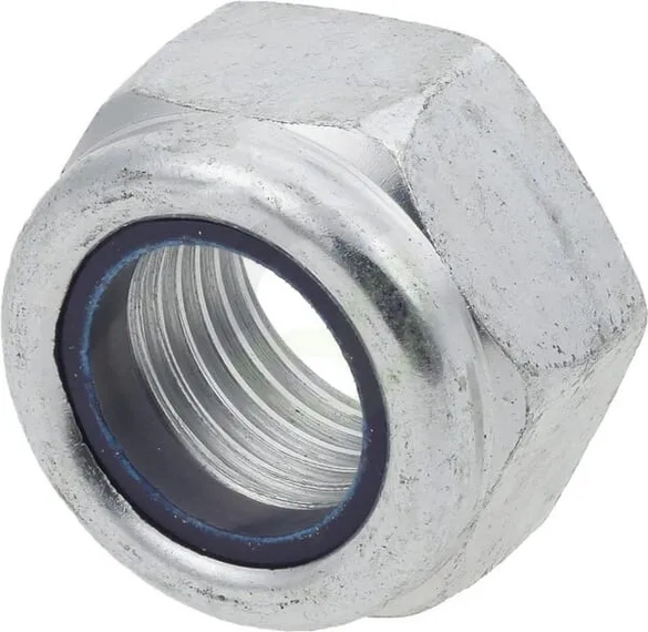 Samovarovalna 6-roba matica s tesnilom - DIN985 M20x2.00 - pocinkano jeklo - razred 10 